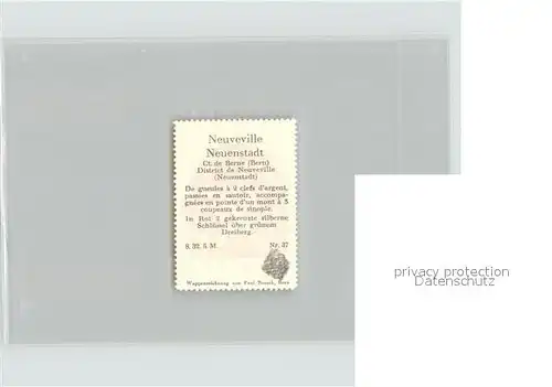 La Neuveville Briefmarke Wappen Kat. Preles