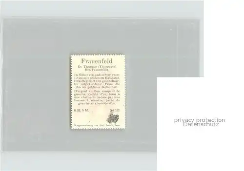 Frauenfeld Briefmarke Wappen Kat. Frauenfeld