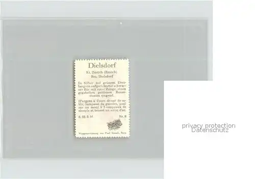 Dielsdorf Briefmarke Wappen Kat. Dielsdorf