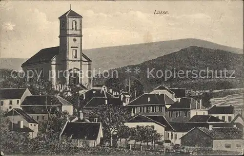 Lusse Ortsansicht mit Kirche Kat. Lusse