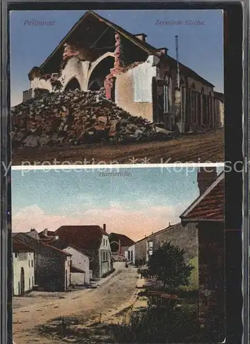 Petitmont Zerstoerte Kirche Dorfstrasse Weltkrieg Kat. Petitmont