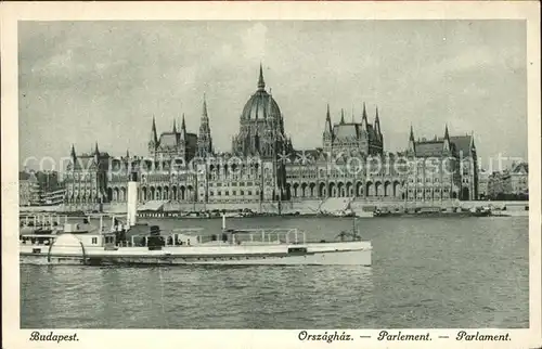 Budapest Parlament Dampfer Kat. Budapest