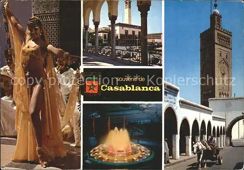 Casablanca Prefecture Danseuse Mosquee de Sidi Yussef Fontaine Place des Nations Unies Kat. Casablanca