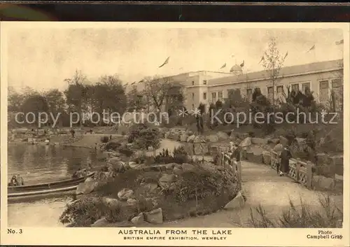 Wembley British Empire Exhibition Australia from the Lake Kat. Brent