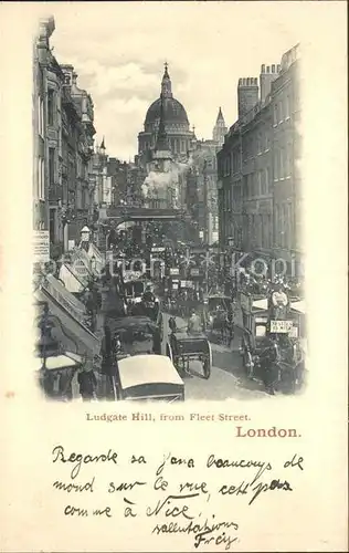 London Ludgate Hill from Fleet Street Traffic Kat. City of London