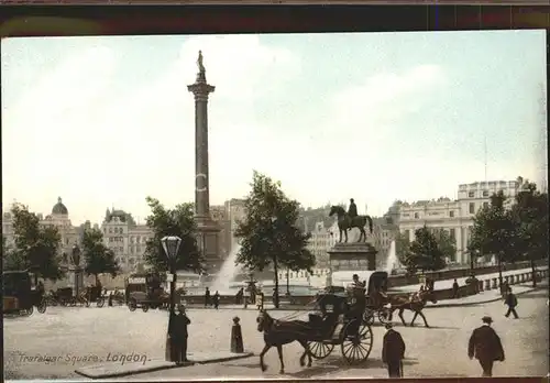 London Trafalgar Square Monument Pferdedroschke Kat. City of London