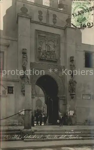 Sevilla Andalucia Catedral Puerta del Perdon Stempel auf AK Kat. Sevilla 