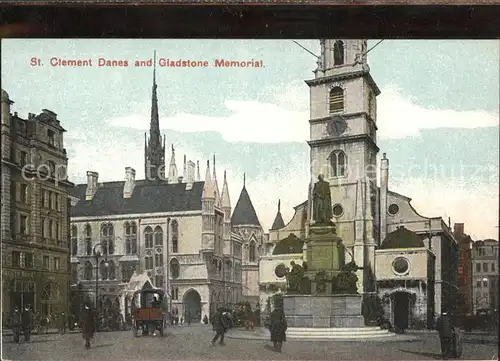 St Clement Danes and Gladstone Memorial Statue Church Kat. Worcester