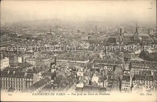Paris Panorama vue prise au Nord du Pantheon Kat. Paris