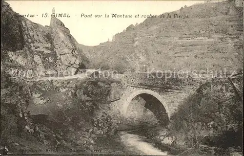 Gimel les Cascades Pont sur la Montane et rocher de la Vierge Kat. Gimel les Cascades