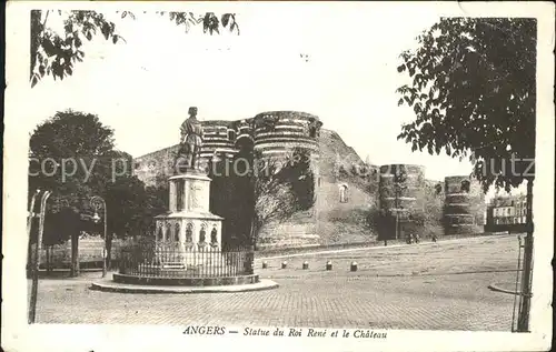 Angers Statue du Roi Rene et le Chateau Kat. Angers