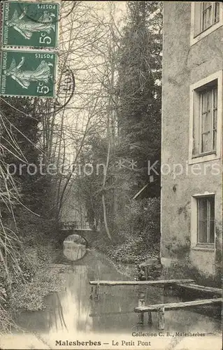 Malesherbes Le Petit Pont Stempel auf AK Kat. Malesherbes