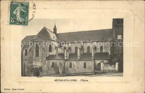 Meung sur Loire Eglise Stempel auf AK Kat. Meung sur Loire