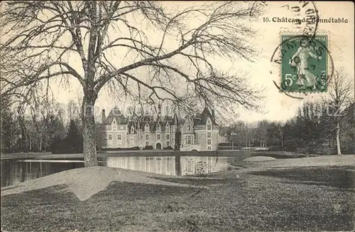 Bonnetable Chateau Parc Etang Stempel auf AK Kat. Bonnetable