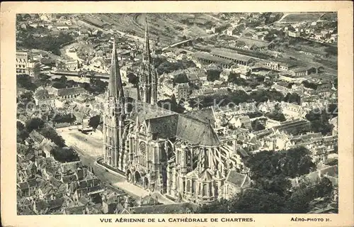 Chartres Eure et Loir Cathedrale vue aerienne Kat. Chartres