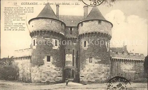 Guerande La Porte Saint Michel Histoire Stempel auf AK Kat. Guerande