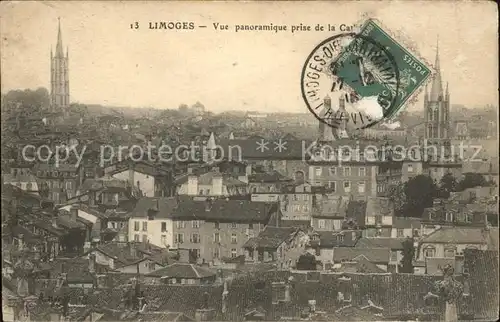 Limoges Haute Vienne Vue panoramique Stempel auf AK Kat. Limoges