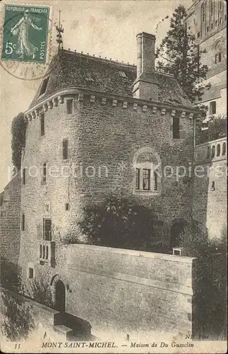 Mont Saint Michel Maison de Du Guesclin Stempel auf AK Kat. Pontorson