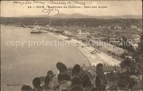 Nice Alpes Maritimes Baie des Anges vue prise du Chateau Plage Kat. Nice