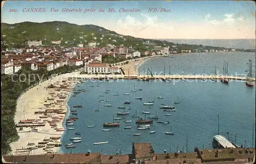 Cannes Alpes Maritimes Vue generale prise du Mont Chevalier Port Plage Kat. Cannes