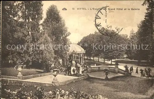 Vittel Escalier du Grand Hotel et la Galerie Stempel auf AK Kat. Vittel