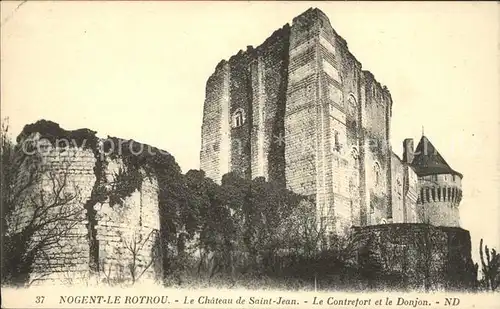 Nogent le Rotrou Chateau de Saint Jean Contrefront et Donjon Kat. Nogent le Rotrou