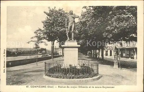 Compiegne Oise Statue du major Othenin et cours Guynemer Kat. Compiegne