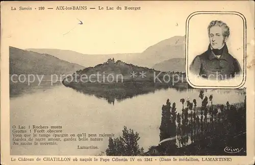 Aix les Bains Lac du Bourget Chateau de Chatillon Portrait Lamartine Kat. Aix les Bains