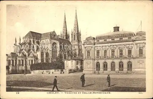 Cholet Theatre et Eglise Notre Dame Kat. Cholet