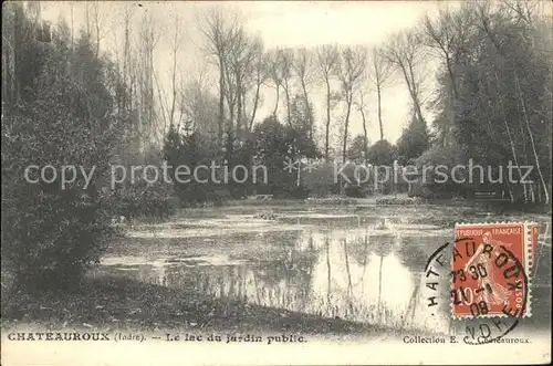 Chateauroux Indre Lac du Jardin Public Stempel auf AK / Chateauroux /Arrond. de Chateauroux