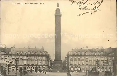 Paris Place Vendome Monument Siegessaeule Kat. Paris