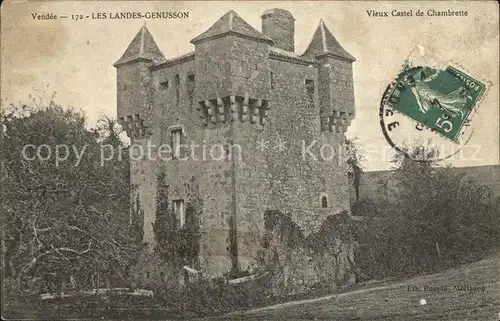 Les Landes Genusson Vieux Castel de Chambrette Stempel auf AK Kat. Les Landes Genusson