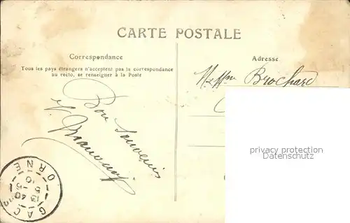 Les Landes Genusson Vieux Castel de Chambrette Stempel auf AK Kat. Les Landes Genusson