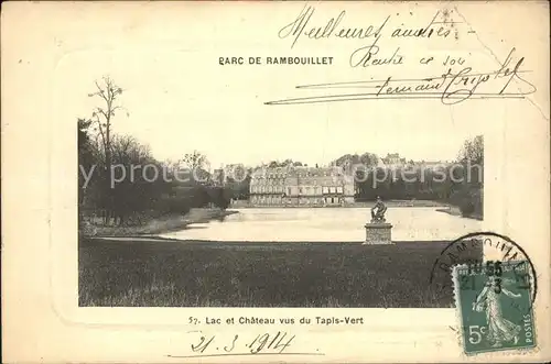 Rambouillet Parc Lac et Chateau vus du Tapis Vert Monument Kat. Rambouillet
