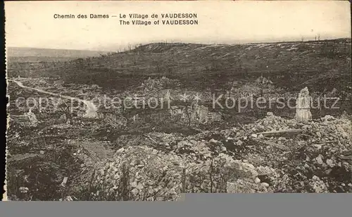 Vaudesson Chemin des Dames Village Ruines Kat. Vaudesson