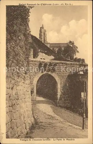 Saint Bonnet le Chateau Vestige de l enceinte fortifiee Porte de Mandrin Kat. Saint Bonnet le Chateau