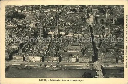 Rouen Cathedrale Rue de la Republique vue aerienne Kat. Rouen