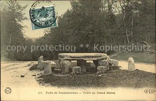 Fontainebleau Seine et Marne Foret de Fontainebleau Table du Grand Maitre Stempel auf AK Kat. Fontainebleau