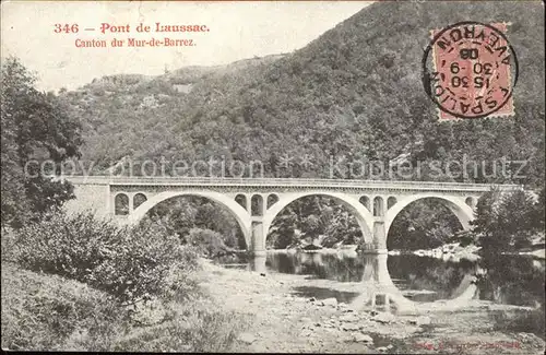 Espalion Pont de Laussac Stempel auf AK Kat. Espalion