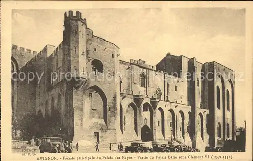 Avignon Vaucluse Facade principale Palais des Papes Clement VI Kat. Avignon