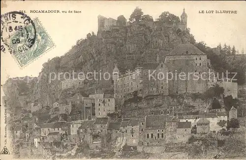 Rocamadour vu de face Chateau Stempel auf AK Kat. Rocamadour