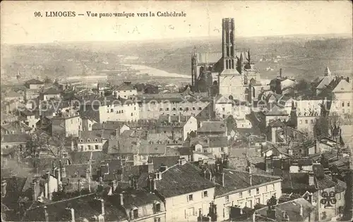 Limoges Haute Vienne Vue panoramique vers la Cathedrale Kat. Limoges