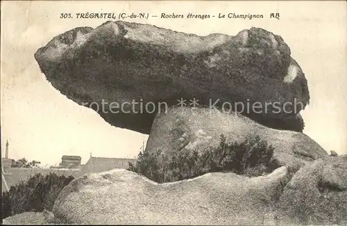 Tregastel Rochers etranges Le Champignon Felsformation Kat. Tregastel