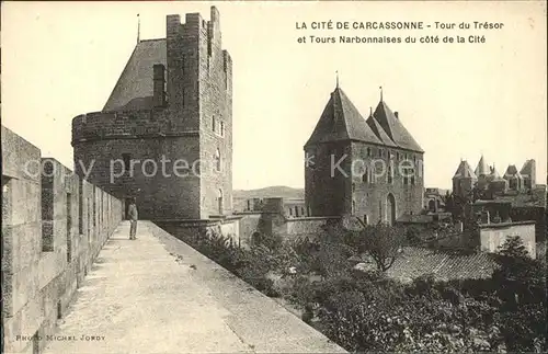 Carcassonne Cite Tour du Tresor et Tours Narbonnaises Festung Kat. Carcassonne