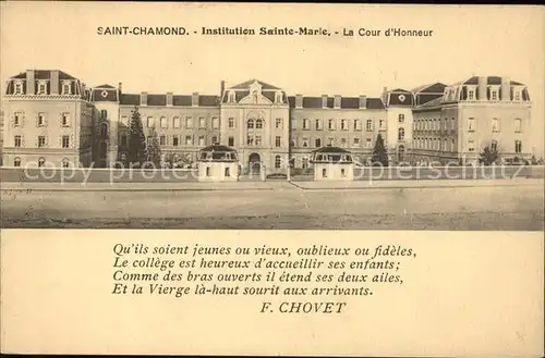 Saint Chamond Institution Sainte Marie Cour d Honneur Poeme F. Chovet Kat. Saint Chamond