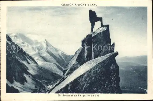 Chamonix Sommet de l Aiguille Bergsteiger Kat. Chamonix Mont Blanc