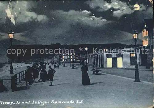 Fecamp La Digue Promenade Nuit Clair de lune Kat. Fecamp