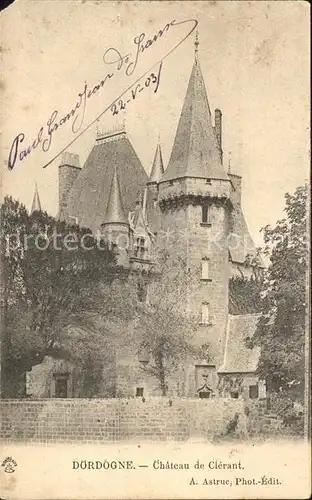 Saint Leon sur Vezere Chateau de Clerant Kat. Saint Leon sur Vezere