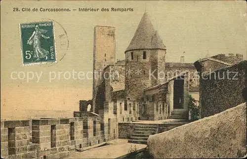 Carcassonne La Cite Interieur des Remparts Festung Stempel auf AK Kat. Carcassonne