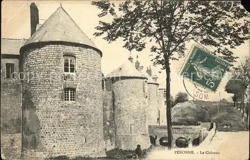 Peronne Somme Chateau Stempel auf AK / Peronne /Arrond. de Peronne
